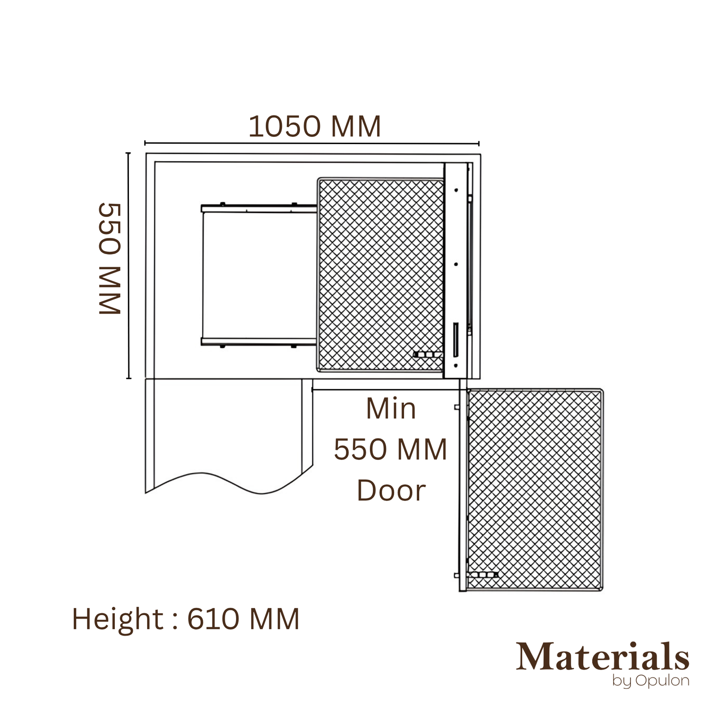 Kortex – Universal Magic Corner (Glass) – Left & Right, Soft Close, 10 kg/Basket Load, Matte Grey Finish