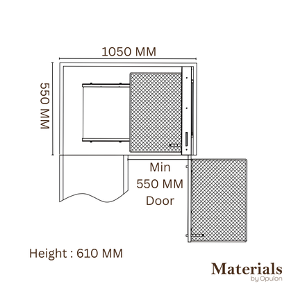 Kortex – Universal Magic Corner (Glass) – Left & Right, Soft Close, 10 kg/Basket Load, Matte Grey Finish